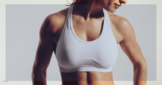 Woman in sports bra