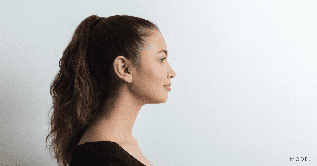 A young woman's side profile (model)